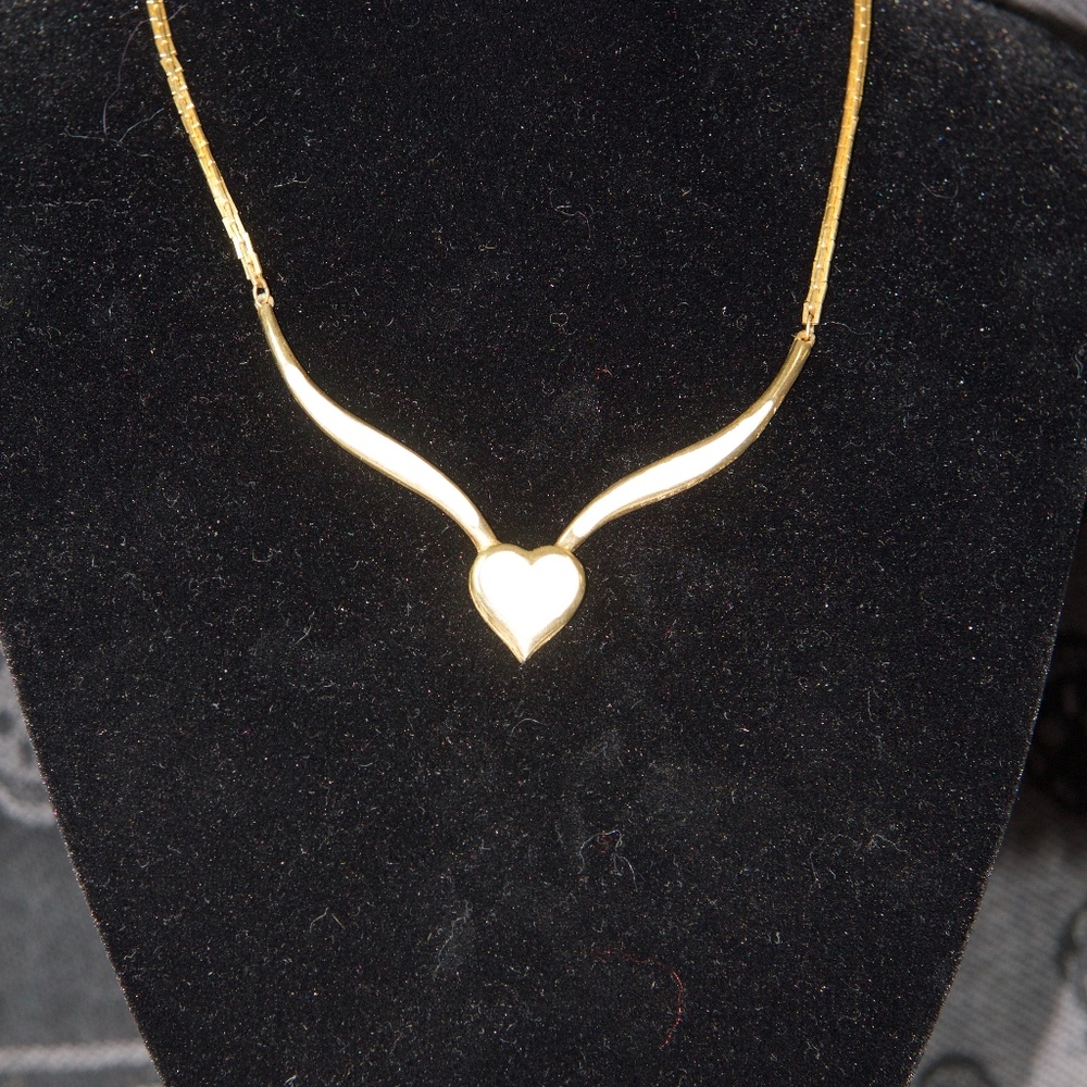My Vintage Gold Dipped Gorgeous Heart Necklace - image 6